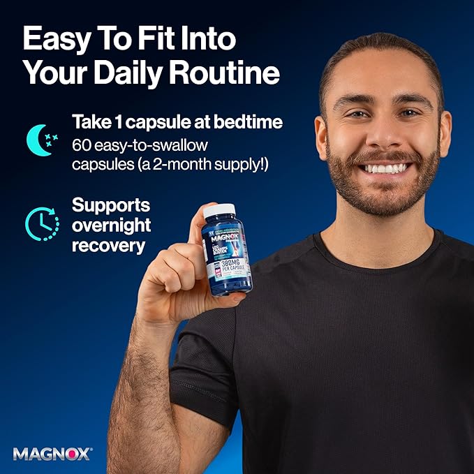 MAGNOX® Leg Cramps Buster | 380mg Magnesium for Leg Cramps at Night | Magnesium Supplement for Muscle Spasms | 3X More Absorption | Dead Sea Minerals | Sleep & Muscle | 60 Caps