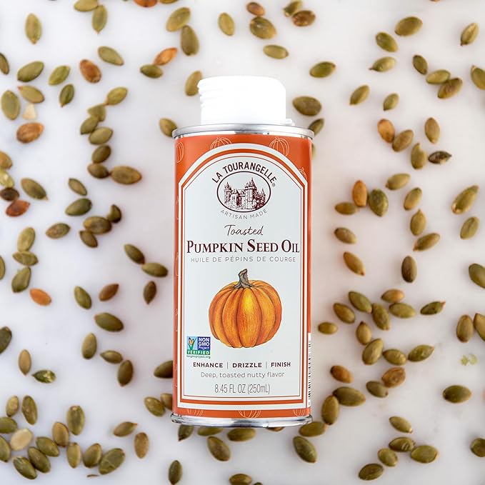 La Tourangelle, Toasted Pumpkin Seed Oil, Great for Cooking, Salad Dressings, Pastas, and Spreads, Health and Beauty Oil, 8.45 Fl Oz