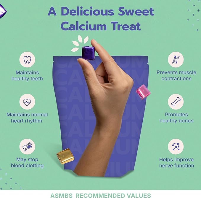 Calcium Citrate Bariatric Calcium Chews with 1000 IU Vitamin D3 - Ideal for Bariatric Patients - BariBurst by Bari Life (Sour Grape)