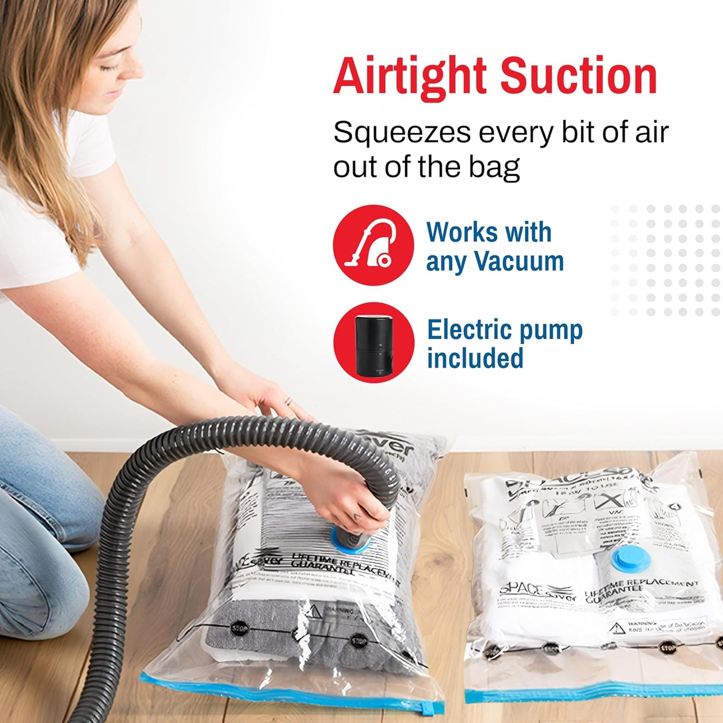 10 Pack Variety Vacuum Storage Bags for Comforters, Blankets & Clothes – Vacuum Sealed Compression Bags with Electric Pump – Space Saver Storage Bags for Bedding, Travel & Organization (4M, 3L, 3XL)