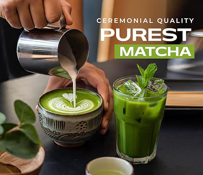 MATCHA BOOM Ceremonial Grade Japanese Matcha Powder – Organic Matcha Green Tea Powder for Lattes Smoothies Tea – Vegan Keto Friendly Matcha Tea