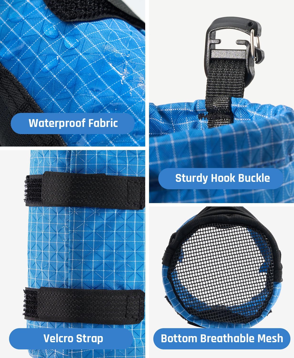 Large Water Bottle Holder Pouch Bag, Backpack Water Bottle Holder Mesh Bag Carrier Fits for 10-48oz Bottles, Heavy-Duty Water Bottles Holder Accessories for Hiking, Sports, Travel, Outdoor