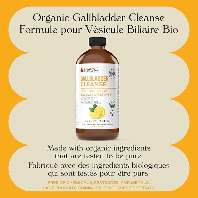 Complete Natural Gallbladder Complete - Liquid Supplement for Gallbladder Support, Liver Cleanse, and Digestive Health with Apple Cider Vinegar, Turmeric, Beet, Digestive Enzymes, Milk Thistle - 16oz