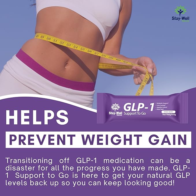 GLP-1 Supplement | GLP 1 Booster Drink Mix to Control Appetite and Cravings | Great Tasting Metabolic Support - Yerba Mate, Garcinia Cambogia, Berberine [Caffeine Free – Mixed Berry]