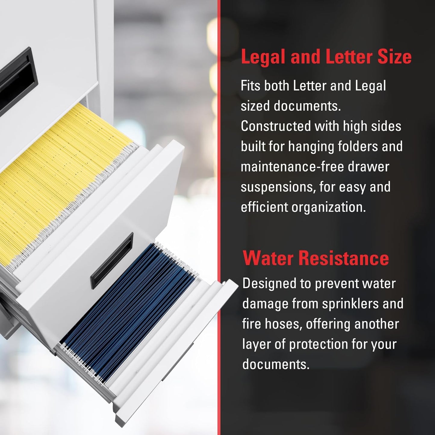 FireKing Turtle Vertical 2 Drawer Legal and Letter Fire Safe File Cabinet with Key Lock, 1 Hour Fire Rated, UL Rated & Water Resistant Home Safe, Filing Cabinet, Made in The USA, Arctic White