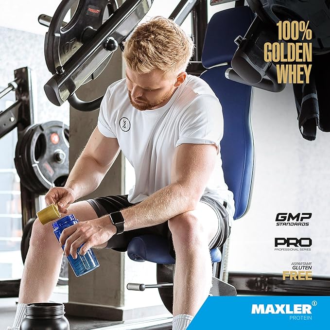 Maxler 100% Golden Whey Protein - 24g of Protein per Serving - Premium Whey Protein Powder for Pre Post Workout - Fast-Absorbing Whey Concentrate Isolate Hydrolysate Blend - French Vanilla Protein 5lb