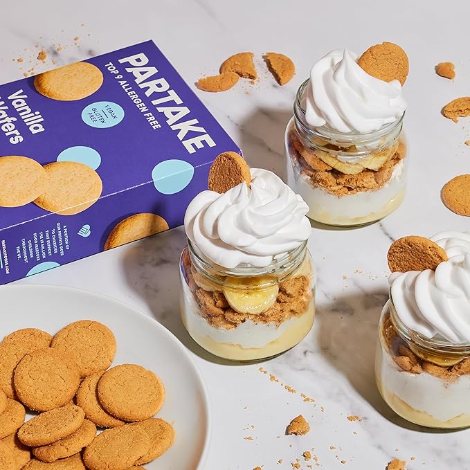 Partake Gluten Free Vanilla Wafers Cookies - Vegan - Free From the Top 9 Allergens Including Dairy, Wheat, Soy, Eggs, & Peanuts - Non GMO - Safe School & Office Snack (3 Pack, 7oz Boxes)