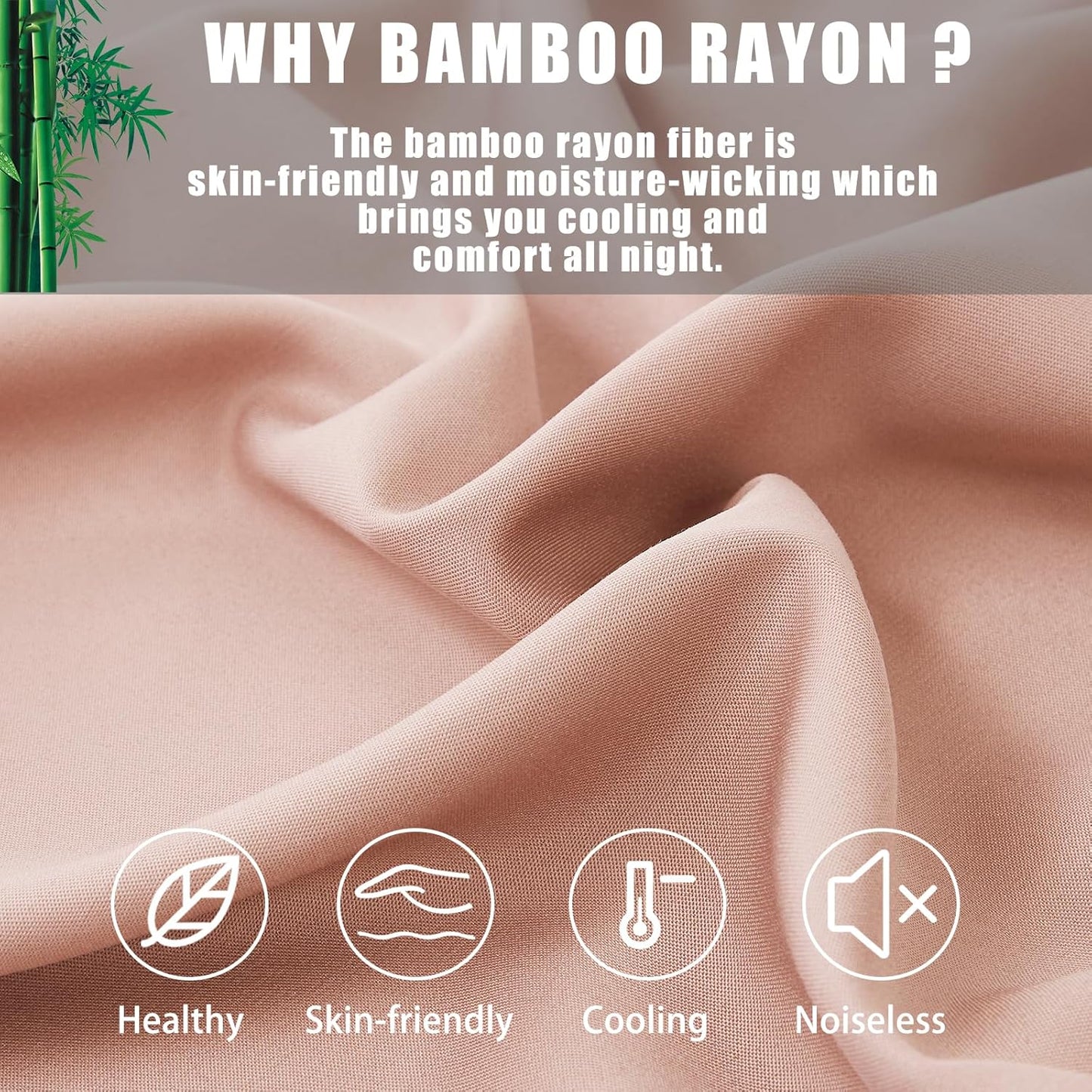 TELUS Pink Pillow Cases King Size 2 Pack, Bamboo Rayon Cooling Pillowcases with Envelope Closure, Cool Breathable Pillow Cover for Hot Sleepers & Night Sweats, 20x40 inch