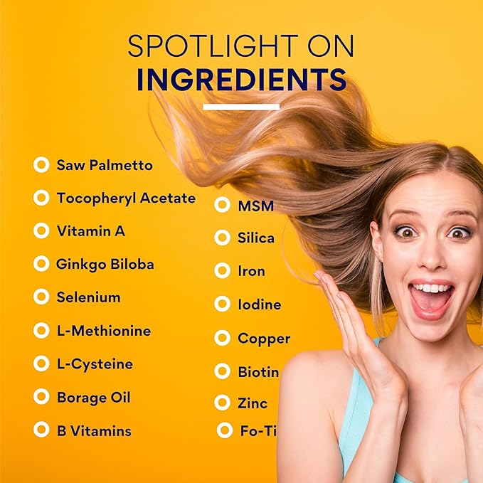 Research Verified Hair Growth Support - with Biotin, DHT Blockers & Vitamins - Hair Growth and Hair Loss Prevention, 1 Bottle (1 Month Supply)