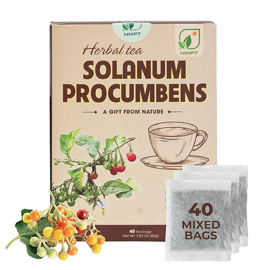NMPT 100% Solanum Procumbens Leaf Tea, Hand Pick, Cà Gai Leo Organic Herbal Tea, 40 Count, Freeze Drying, Gluten Free, Dairy Free, No Sugar Added, Energy Boost & Health Support, 0.07 Oz Each