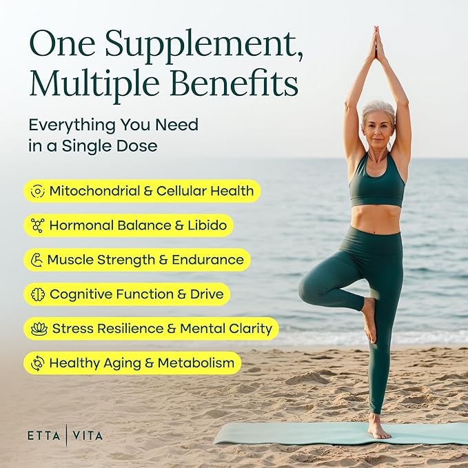 Anti-Aging Urolithin-A Complex with Shilajit, Organic Sea Moss, Ashwagandha, Tongkat Ali - Cellular Energy, Focus, Vitality, Hormonal & Mitochondria Support - Vegan Longevity Supplement (90 Capsules)