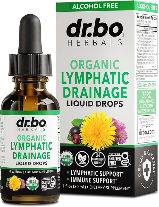 Lymphatic Drainage Supplements Drops - Organic Lymphatic Support Liquid Drops Cleanse with Echinacea, Lymph System Support Supplement, Lymph Node Detox Cleanse System Drainage - 1oz Non-GMO Organics