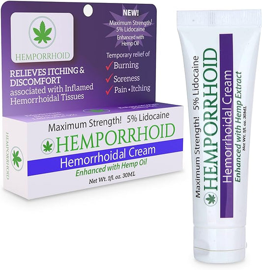 MARS WELLNESS Hemorrhoid Fissure Ointment 5% Lidocaine - with Hemp Oil - Hemmorhoid Topical Numbing Cream - 1OZ HEMPORRHOID - Fast Acting Multi Sympton Pain Relief Heorrhoid Sympton Cream Made in USA