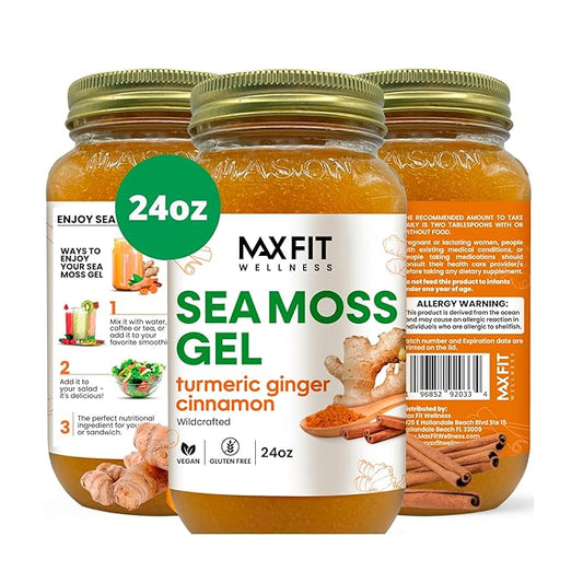 Sea Moss Gel Raw (12 Flavors) 24oz Wildсrafted Gold Sea Moss Gel from Saint Lucia | 92 Vitamins and Minerals | Pure Raw+Non-GMO | Vegan Superfood