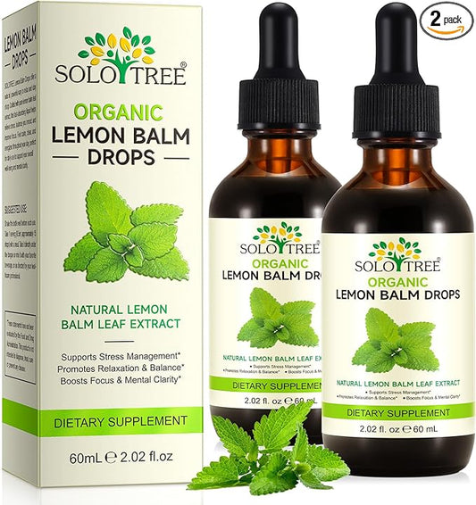 Organic Lemon Balm Extract - Lemon Balm Drops Supplement, Support Digestive Relief & Relaxation, Alcohol-Free, Vegan, Non-GMO, Gluten-Free