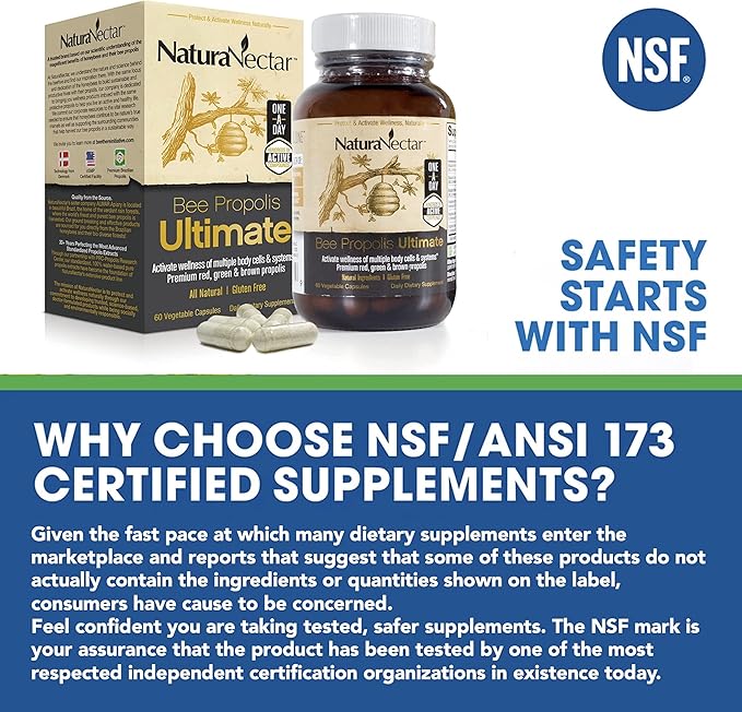 NaturaNectar Natural Bee Propolis Bundle - Green Bee Propolis and Bee Propolis Ultimate - for Immune Support, Memory and Focus - 60 Capsules per Bottle