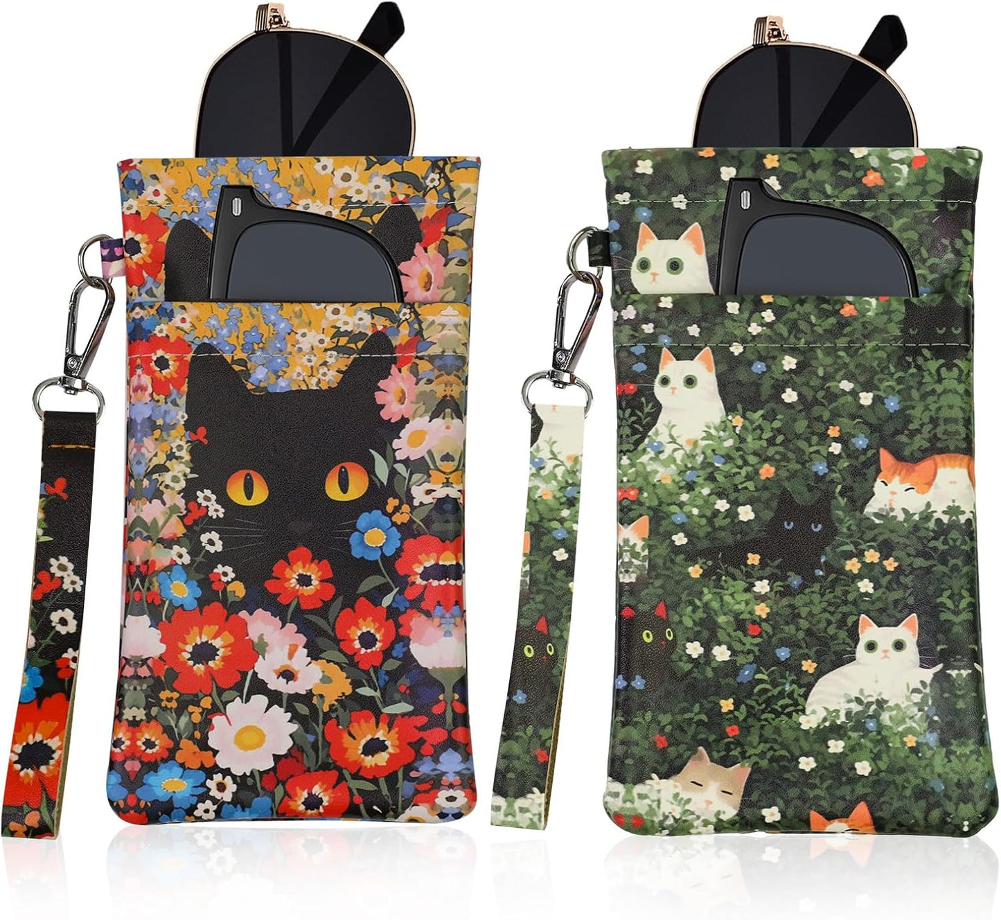 Double Eyeglass Case Soft Dual Glasses Case for Women Men Travel Squeeze Top Sunglasses Cases Eyeglasses Pouch