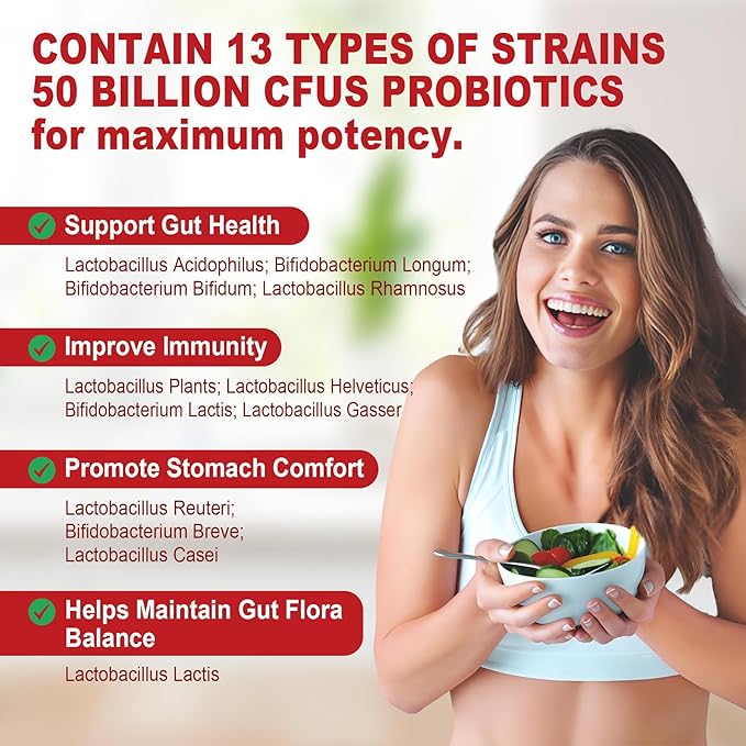 NEVISS Probiotic + Prebiotic Gummies for Adults & Kids 4+, Sugar Free Chewable 50 Billion CFUs w/Fiber, Vitamin B1 B2 D3 & Zinc, for Digestive & Gut Health, Boost Microflora Diversity, 60 Cts