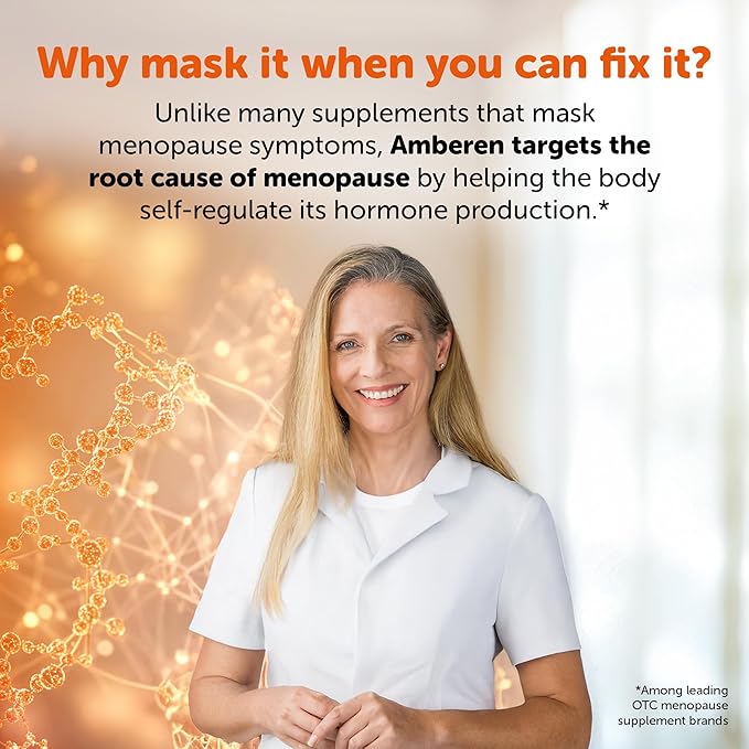 Amberen Menopause Supplements for Women, 60 Capsules, Clinically Shown to Help Support Hormone Balance, Multi-Symptom Relief from Hot Flashes, Night Sweats, Mood Swings & Low Energy
