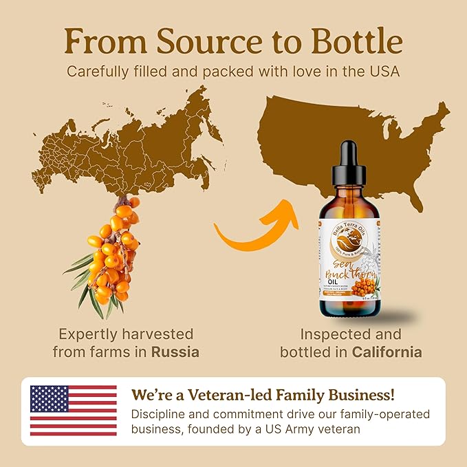 Bella Terra Oils Pure Sea Buckthorn Oil – 1gallon, Enhances Hair and Skin Appearance, Rich in Nutrients, Non-Greasy, Quick Absorbing