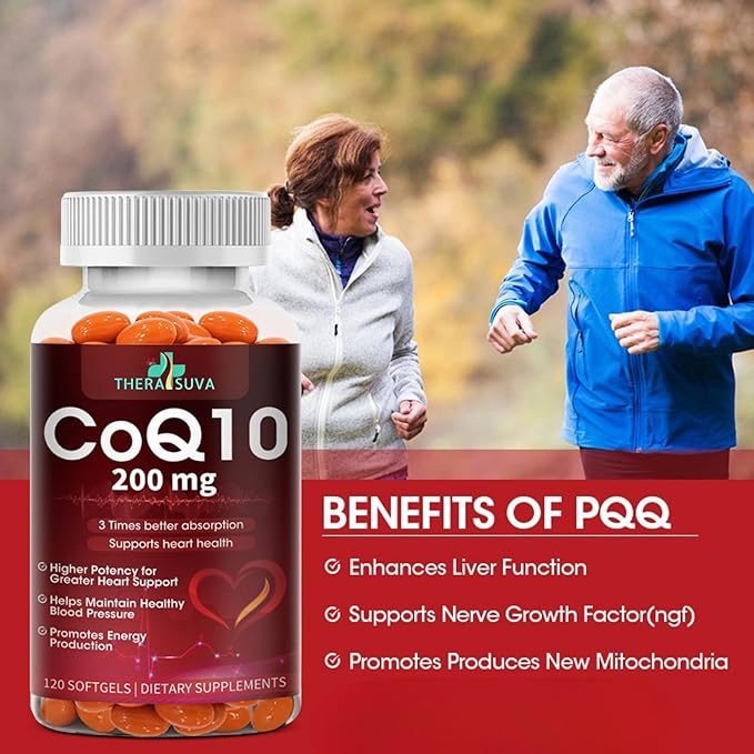 High-Absorption CoQ10 200 mg – Gluten-Free Softgels for Heart, Stamina & Brain Support | 120 Count (60-Day Supply)