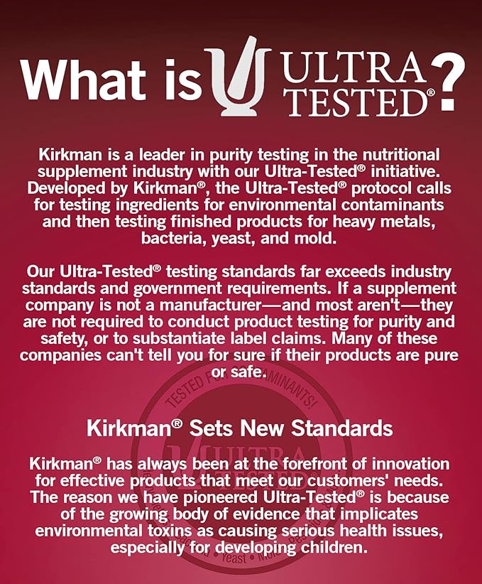 Kirkman – Purest Calcium with Vitamin D-3 –– 454 gm– 16 oz Powder - Unflavored - Hypoallergenic –– Minerals –– Gluten & Casein Free –– Tested for More Than 950 Environmental Contaminants