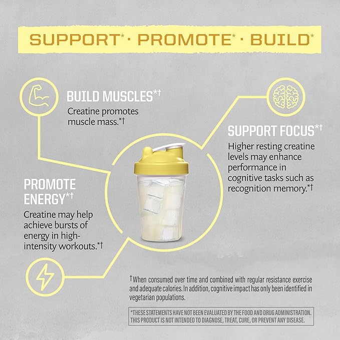 Creatine Monohydrate Powder Micronized PreWorkout Recovery Supplement Support Muscle Building Strength Training Cognition Vegan & Keto Friendly, Easily Mixes 50 Servings Lemonade Flavored