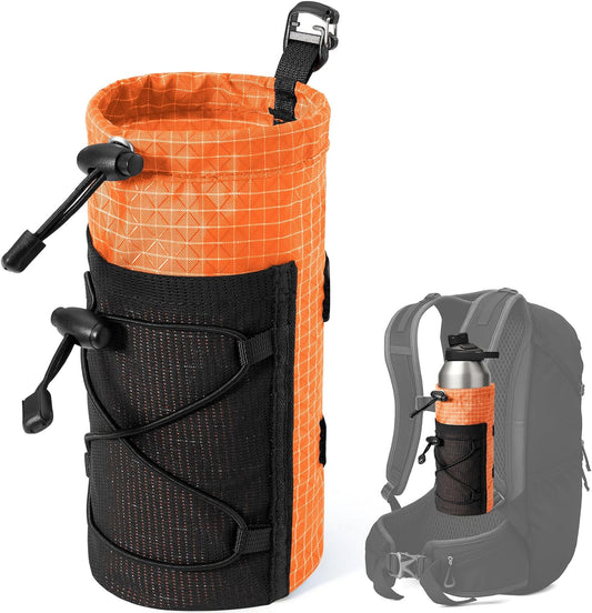 Large Water Bottle Holder Pouch Bag, Backpack Water Bottle Holder Mesh Bag Carrier Fits for 10-48oz Bottles, Heavy-Duty Water Bottles Holder Accessories for Hiking, Sports, Travel, Outdoor
