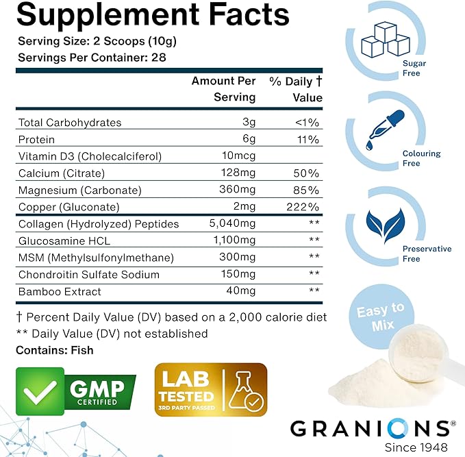 Glucosamine Chondroitin MSM Powder – Joint Supplements for Men and Women - Chondrosteo, Hydrolyzed Marine Collagen Peptides, Essential Vitamins Minerals Nutritional Complex – Wild Berry 9.9oz
