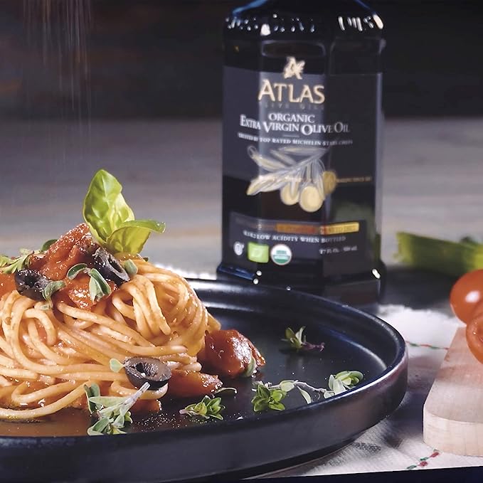 Atlas 1 LT Cold Press Extra Virgin Olive Oil in Glass Bottle, Polyphenol Rich from Morocco | Newly Harvested Unprocessed from One Single Family Farm | Moroccan Organic EVOO Trusted by Award-Winning Chefs