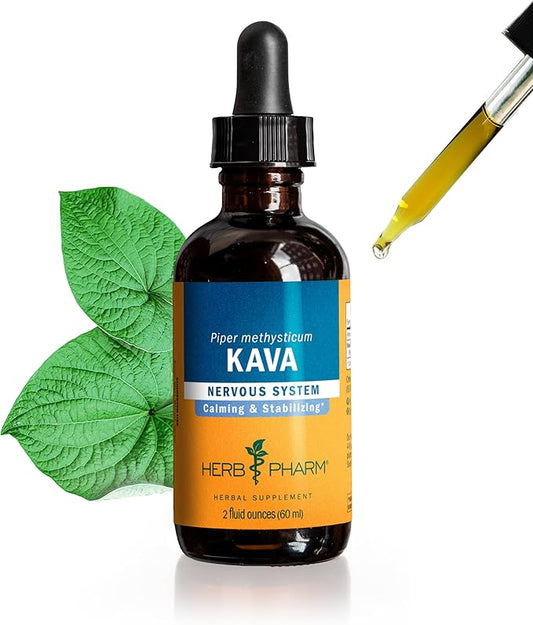 Herb Pharm Kava Root Liquid Extract to Reduce Stress and Promote Relaxation - 2 Ounce