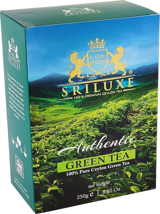 SRILUXE - Premium Quality Loose Leaf Ceylon Green Tea | 100% Natural Tea | Powerful ANTIOXIDANTS | Pure Green Tea Loose-Leaves (250g)