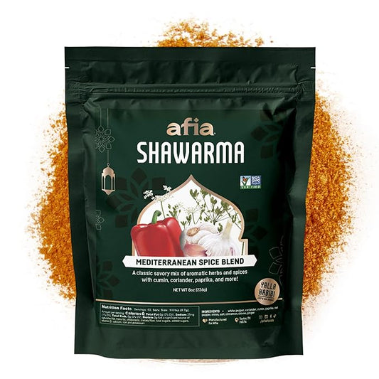 Afia - Shawarma Seasoning | Shawarma Spice Blend for Garlic Sauce (Toum), Lavash & Other Flatbreads, Kebab, Kofta, Grilled Meat | Premium Spice with Top Notes of Cumin and Coriander (1pk, 8oz)