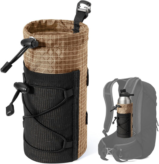 Large Water Bottle Holder Pouch Bag, Backpack Water Bottle Holder Mesh Bag Carrier Fits for 10-48oz Bottles, Heavy-Duty Water Bottles Holder Accessories for Hiking, Sports, Travel, Outdoor