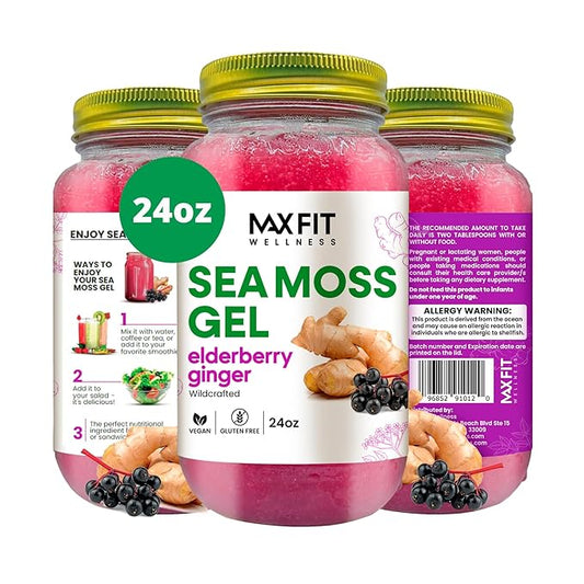 Sea Moss Gel Raw (12 Flavors) 24oz Wildсrafted Gold Sea Moss Gel from Saint Lucia | 92 Vitamins and Minerals | Pure Raw+Non-GMO | Vegan Superfood