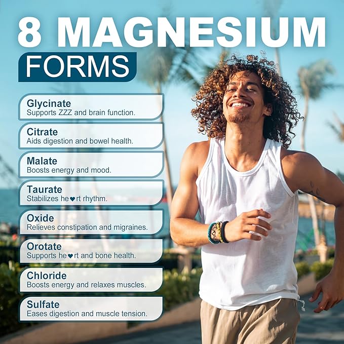 Sugar Free Magnesium Gummies for Women Men 400mg, 8 Forms of Magnesium Glycinate, Citrate, Malate & More - Calm Magnesium Complex Gummies Supplement with Magnesium Ashwagandha, D3, B12 for Relax,Vegan