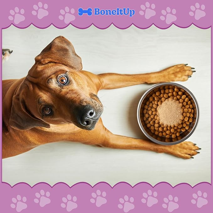 Dog Bone Broth Powder - Made with Real Beef & Chicken, Nutritious & Hydrating Dog Bone Broth Topper for Picky Eaters - Healthy Joints, Coat, Digestion Support (30 Servings)