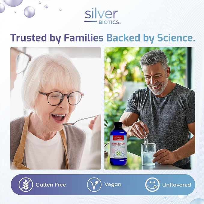 Silver Biotics Advanced Silver Technology, SilverSol Ag₄O₄ 10 PPM Immune Support | Bio-Hacking Immune Building Natural Support | 32 Fl Oz