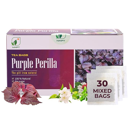 NMPT Dried Perilla Tea, Jasmine, Stevia, Hand Pick, Mixed Bags, Organic Herbal Tea, 30 Count, Gluten Free, Dairy Free, Sugar Free & 100% Natural, Energy Boost & Health Support
