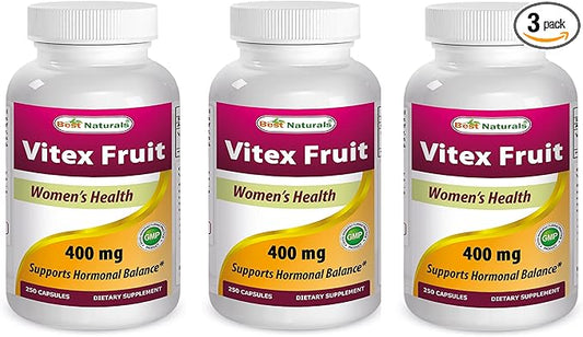 Best Naturals Vitex Chasteberry 400 mg 250 Capsules (Pack of 3)