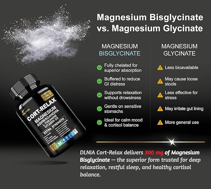 Super Calm Cortisol Supplement with Magnesium Glycinate, Ashwagandha KSM-66, L-Theanine, Phosphatidylserine, Ginkgo Biloba & Lions Mane for Calm, Focus, Mental Clarity, Relaxation, Sleep, Energy
