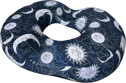 Donut Center Hole Hemorrhoid Pillow Memory Foam Hemorrhoids Seat Cushion for Tailbone or Coccyx Pain Relief Home Office Desk Chair Car Seat Cushions for Women Postpartum Pregnancy (Cyan)