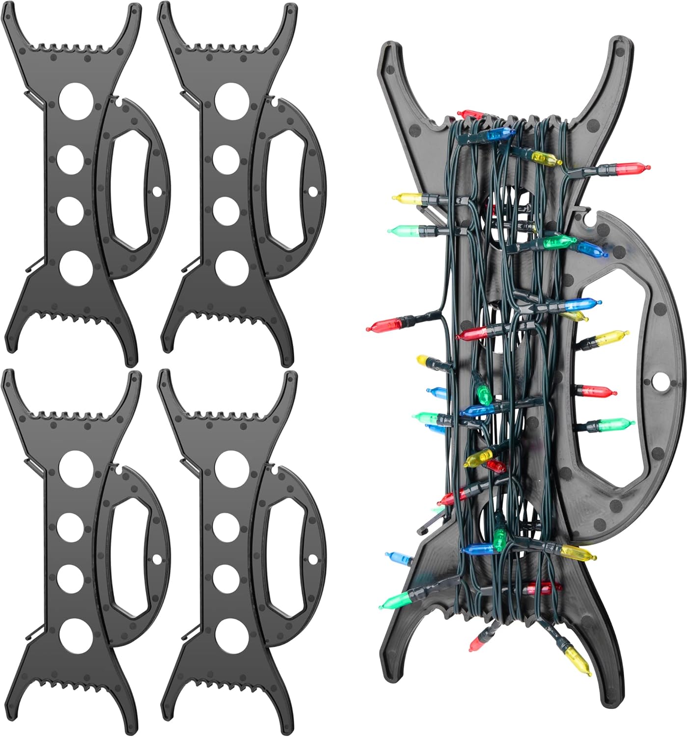 codree 4 PCS All Purpose Light Storage Holder-11.8Inch Christmas Light Cord Wind Up Storage Organizer-Holiday Light Storage for Tree Lights Extension Cord Garland