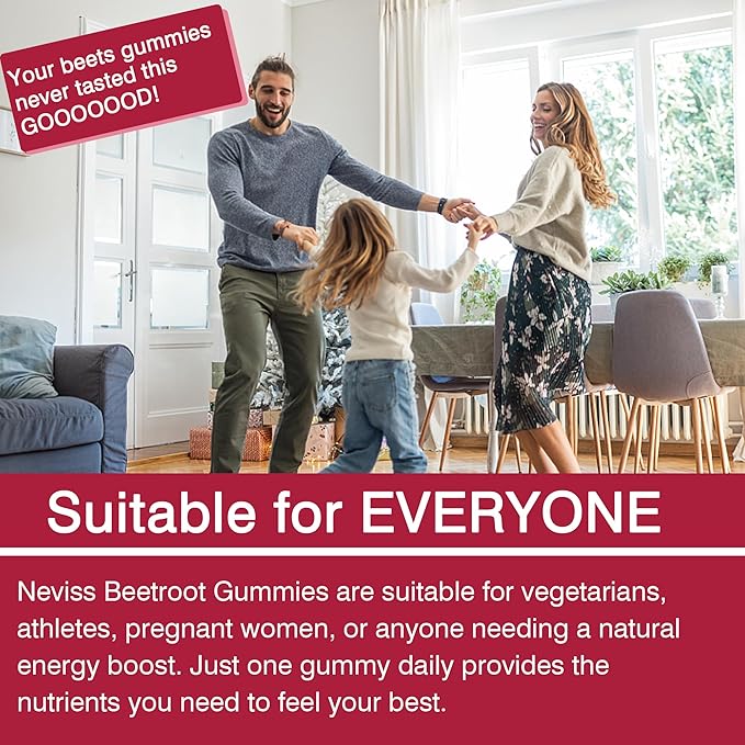 Beet Root Gummies with Iron, Methyl B12, Folate, Vitamin C - Increase Nitric Oxide & Iron Levels, Energy Support, Fight Fatigue, Beetroot & Gentle Iron Supplement, Sugar Free, 120 Count
