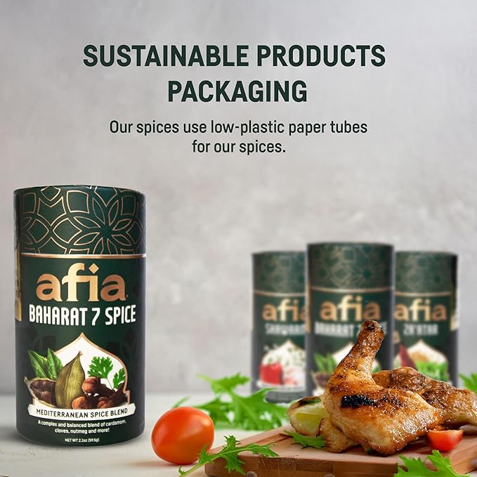 Afia - Baharat Spice Blend | Baharat 7 Spice Mix for Kofta, Kebab, Grilled Meat Seasoning | Premium Seasoning with Top Notes of Cinnamon and Clove (1pk, 2.1oz)