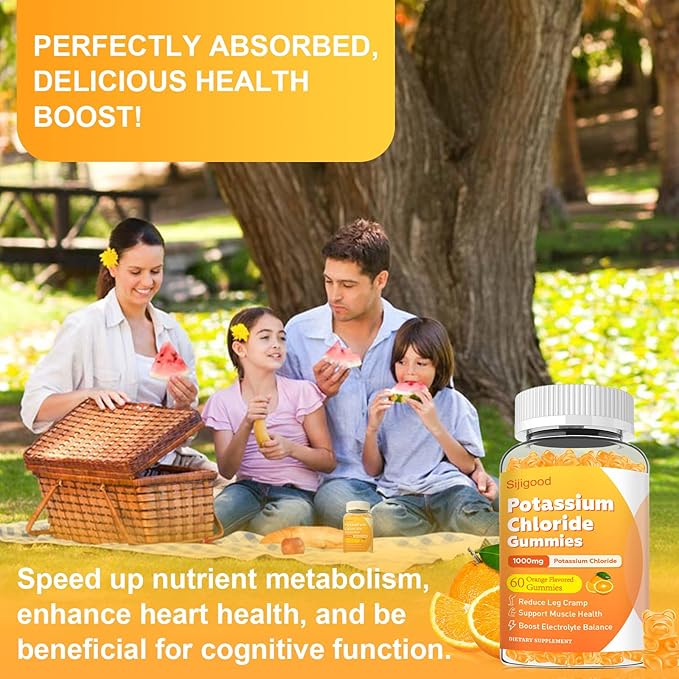 Sugar Free 2 Pack Potassium Gummies, Potassium Chloride 1000mg for Adults, Potassium Supplement for Women & Men, Electrolyte Balance, Prevent Leg Cramp, Support Muscle & He♡rt Health, 120 Count