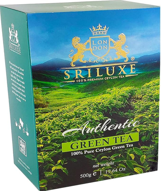 SRILUXE - Premium Quality Loose Leaf Ceylon Green Tea | 100% Natural Tea | Powerful ANTIOXIDANTS | Pure Green Tea Loose-Leaves (500g)