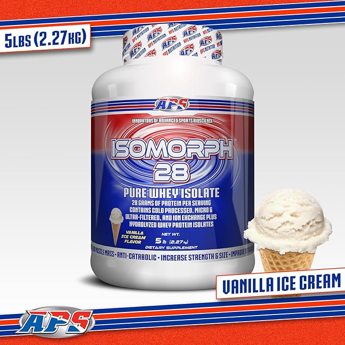 APS Nutrition Isomorph 28 Protein Powder | Pure Whey Isolate | Cold Pressed, Ultra- Filtered, & Ion Exchange Isolates | 28g Protein | 5 Pound (Vanilla Ice Cream)