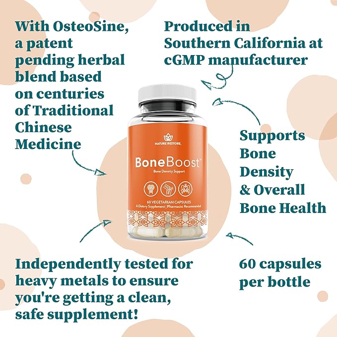 BoneBoost, Natural Bone Health Supplement, 60 Capsules, Manufactured in USA, Non GMO, Gluten Free