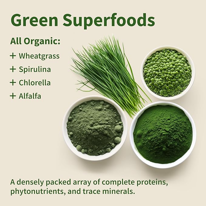 Snap Supplements Organic Spirulina and Chlorella Capsules, Chlorophyll and Protein Rich Blue Green Algae Superfood Supplement for Energy and Immune Support, Vegan, Non GMO, Greens Blend, 120 Capsules